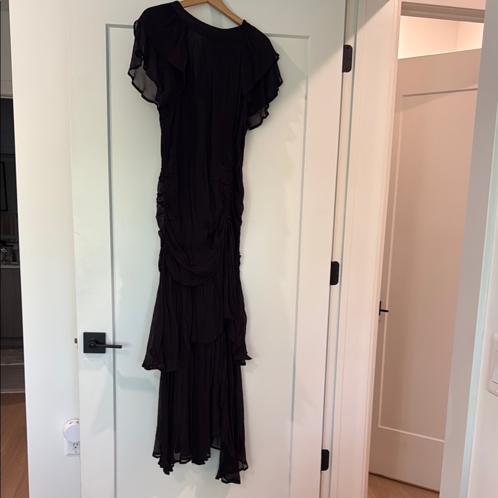 Cleobella Cecilia Black Asymmetrical Ruffled Gown - Picture 7 of 8